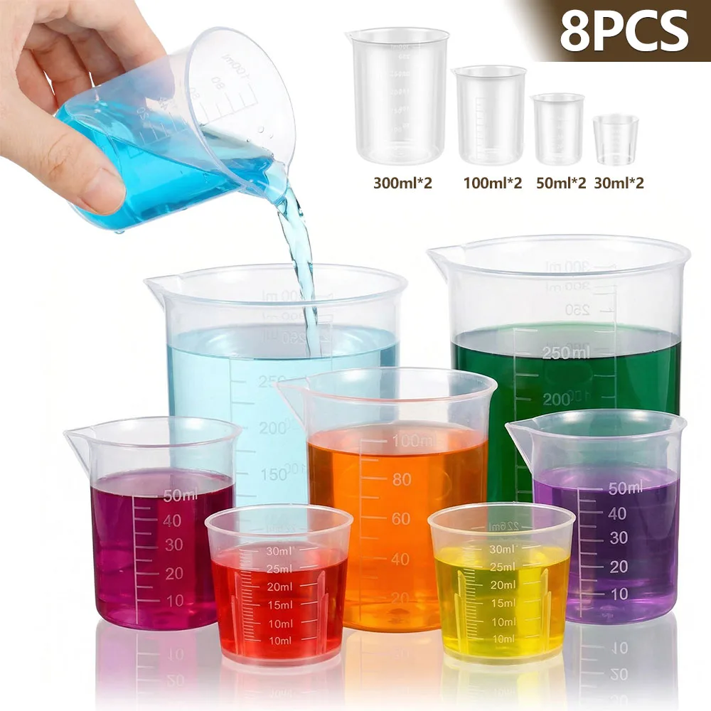 Plastic Cup 50Pcs - Set di 8 bicchieri dosatori in