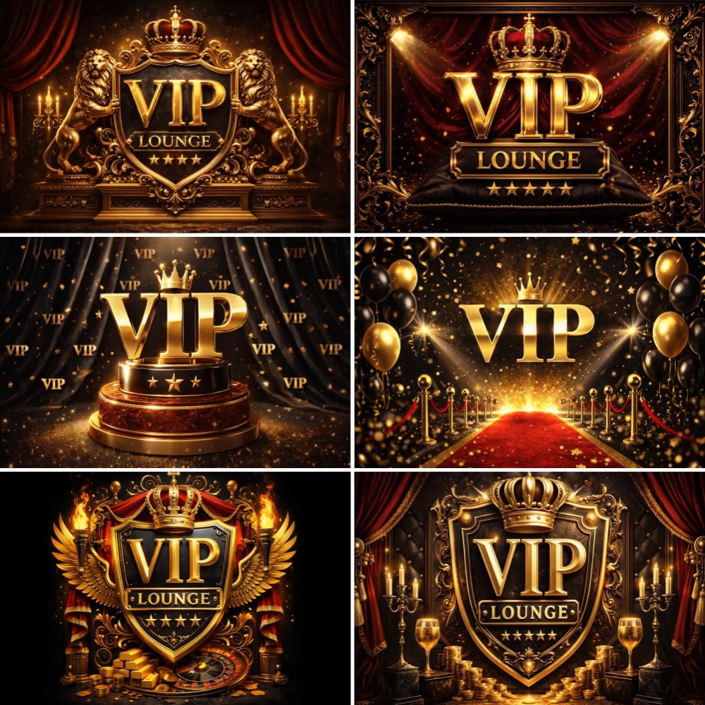 Party Banner Gold - Sfondo di Lusso con Corona Dorata