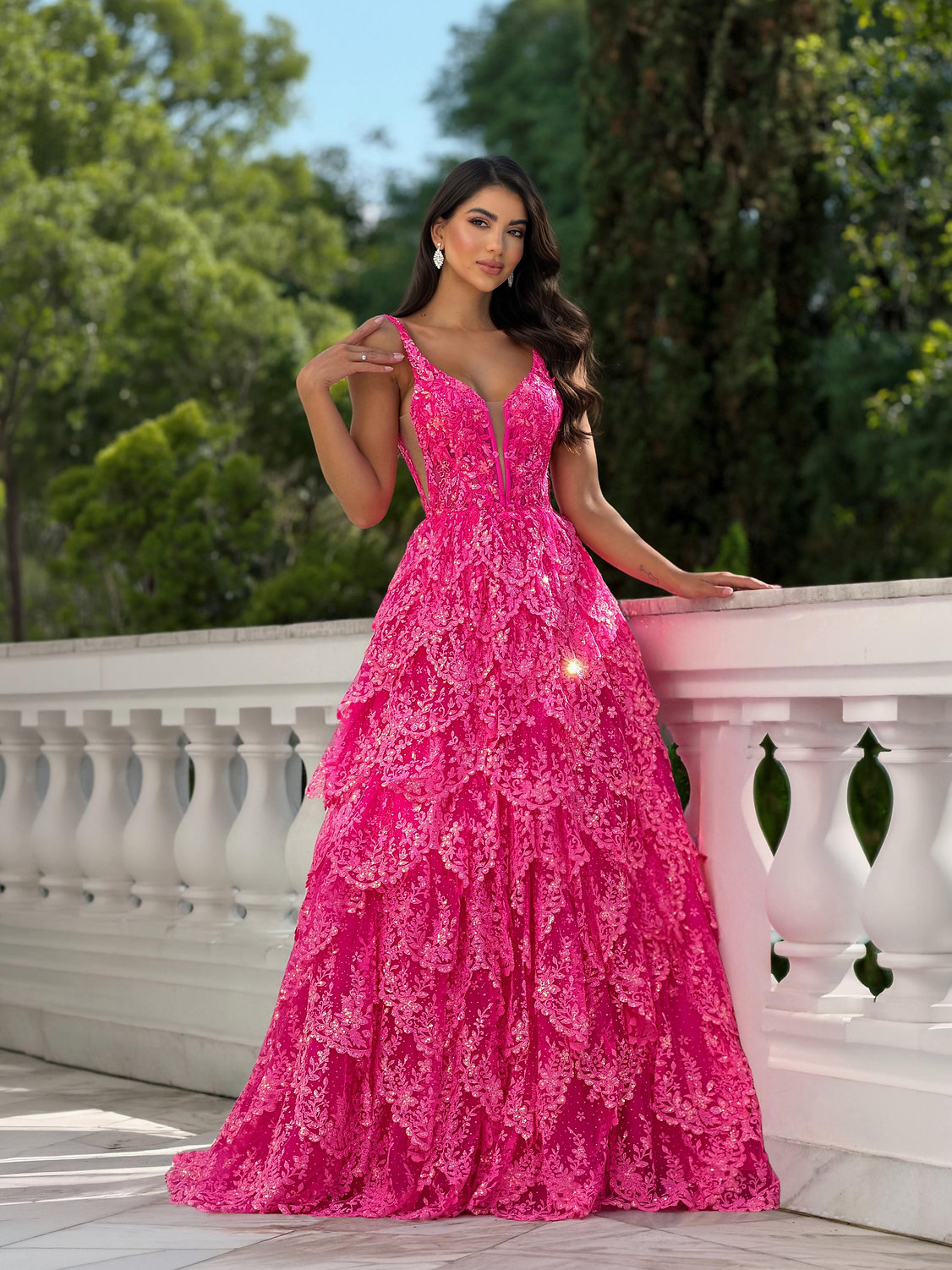 Glitter Tablecloth - Abiti da ballo fucsia glamour con