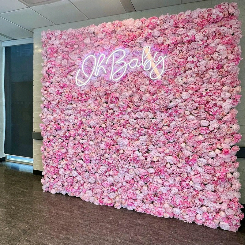 Flower Wall Panel - Pannelli da parete fiore artificiale rosa