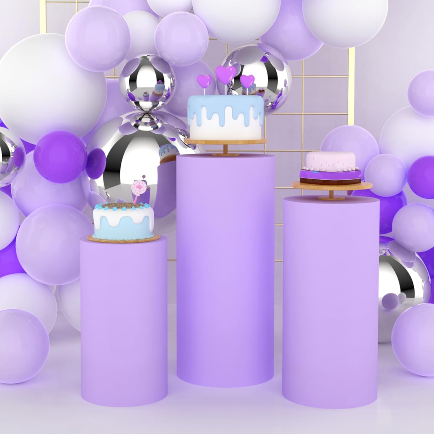 Dessert Table Backdrop - Yeele Copertura Cilindrica Viola per Supporto,