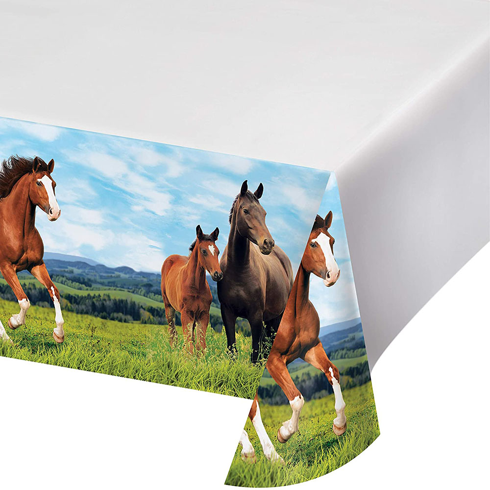 Table Cloth Disposable - Tovaglia 130x220 CM con Tema Cavalli