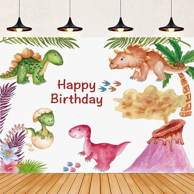 Dessert Table Backdrop - Sfondo fotografico con acqua e dinosauro