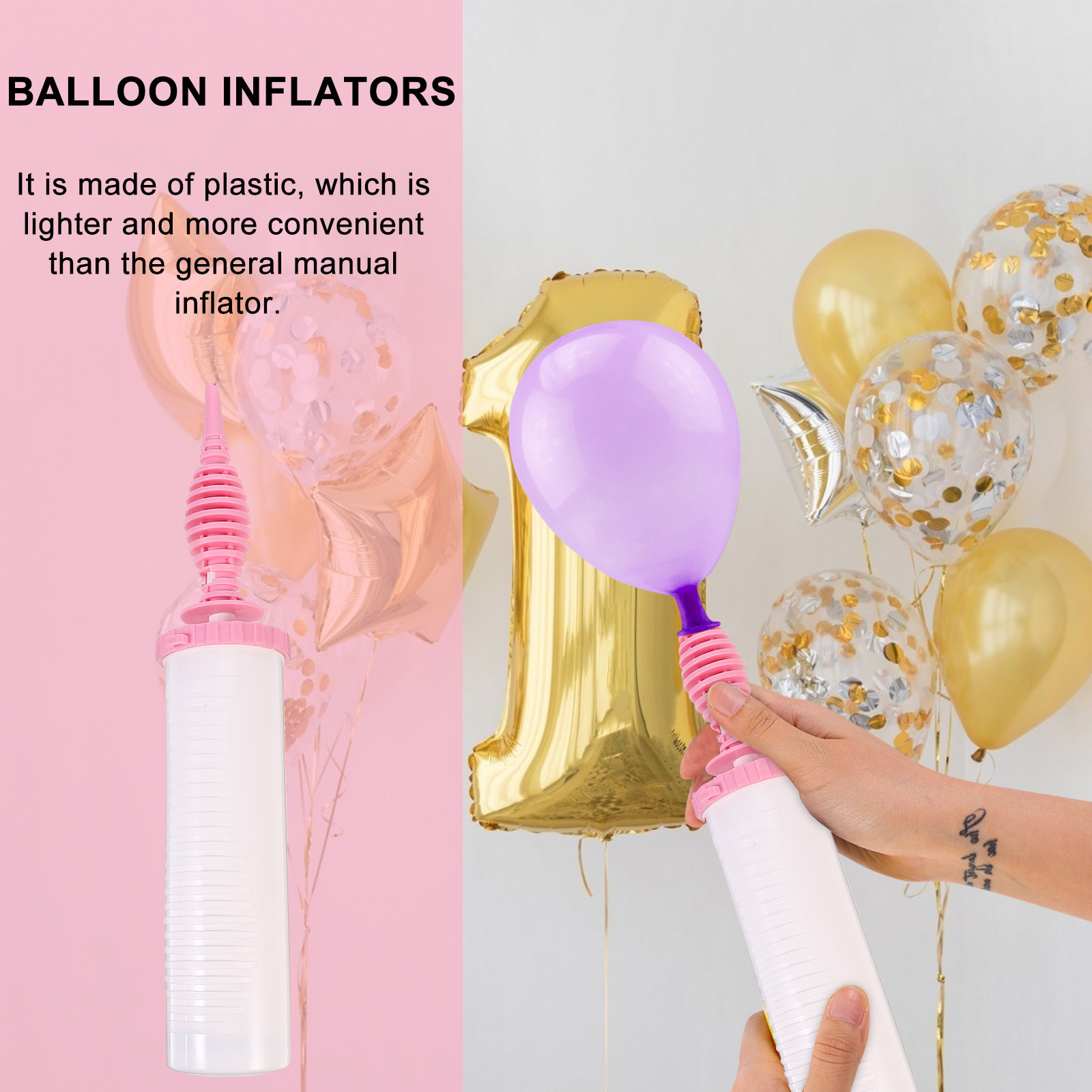 Balloon Pump Hand - Pompa per Palloncini Manuale Portatile, Gonfiatore