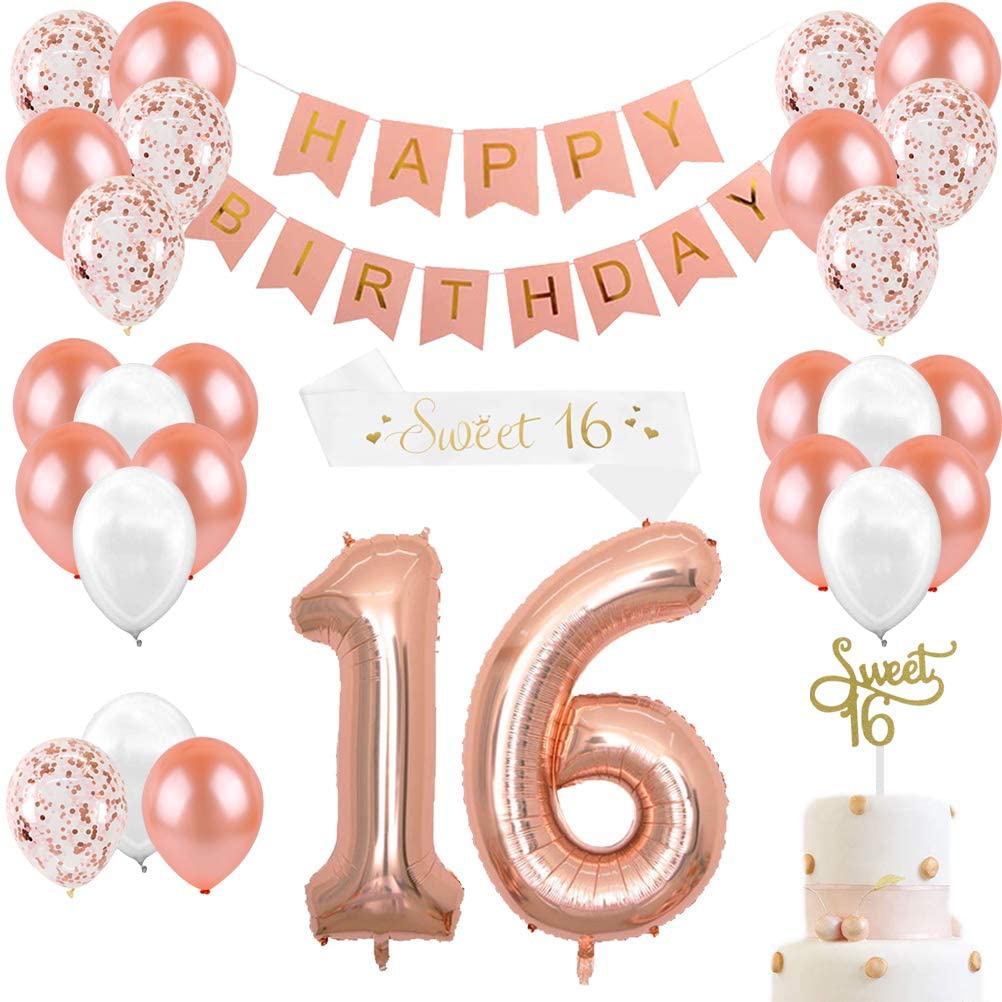 Party Banner Gold - Decorazioni per il 16° compleanno per