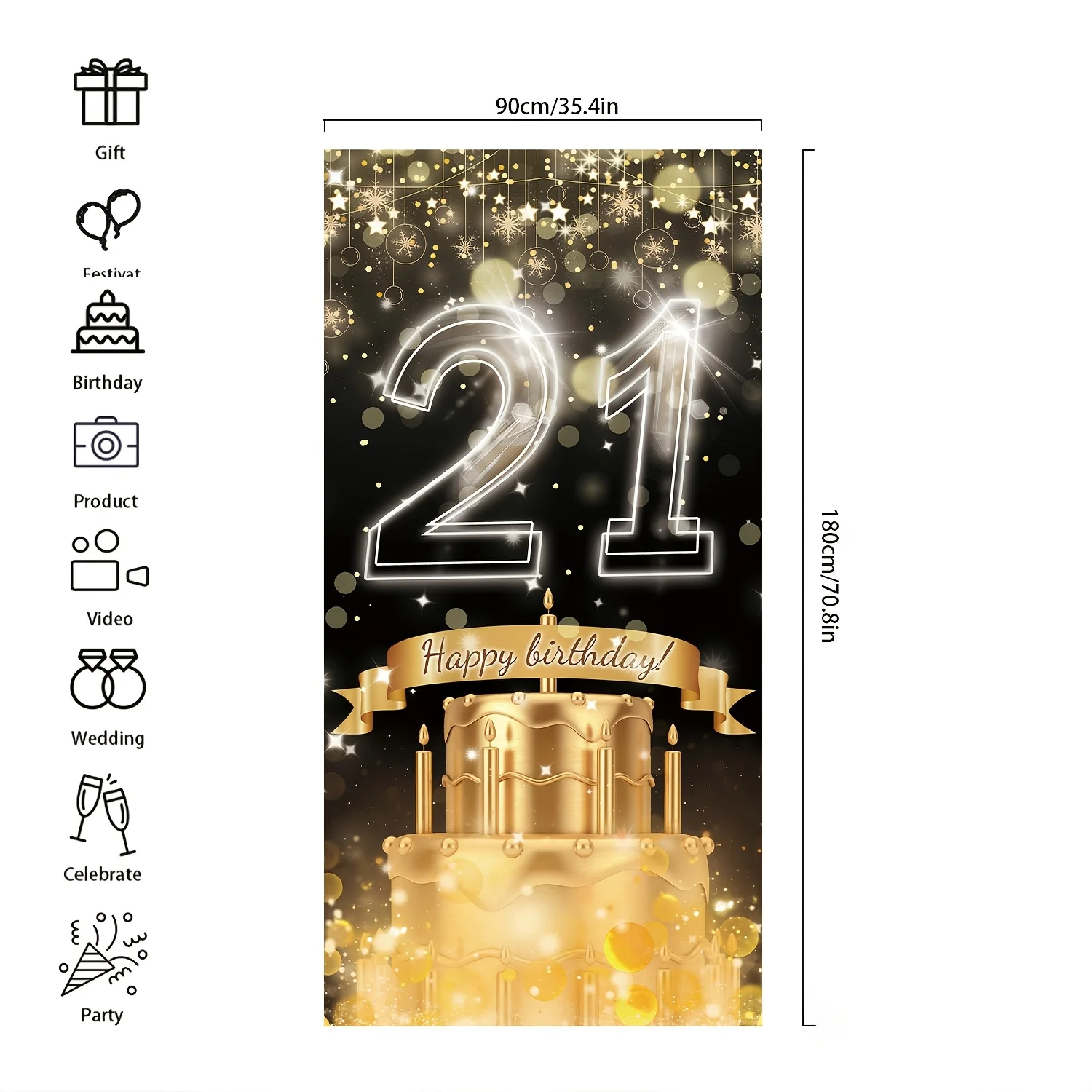 Striscione 2D, striscione per  - Party Banner Gold recensione e prezzo
