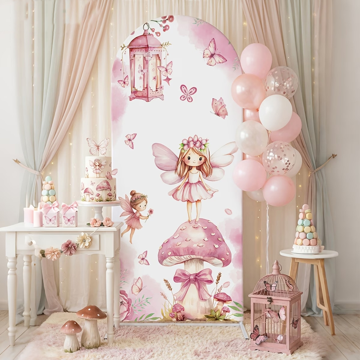 Sfondo con Fate e Funghi, Deco - Dessert Table Backdrop recensione e prezzo