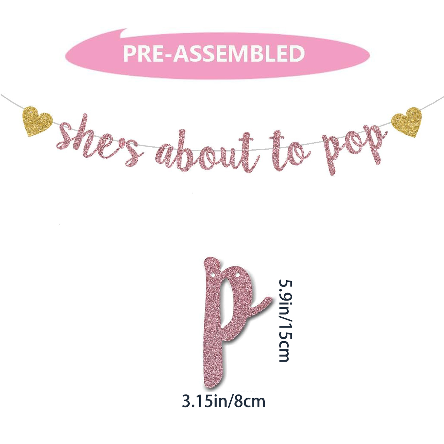 Striscione 'She's About to Pop - Party Banner Gold recensione e prezzo