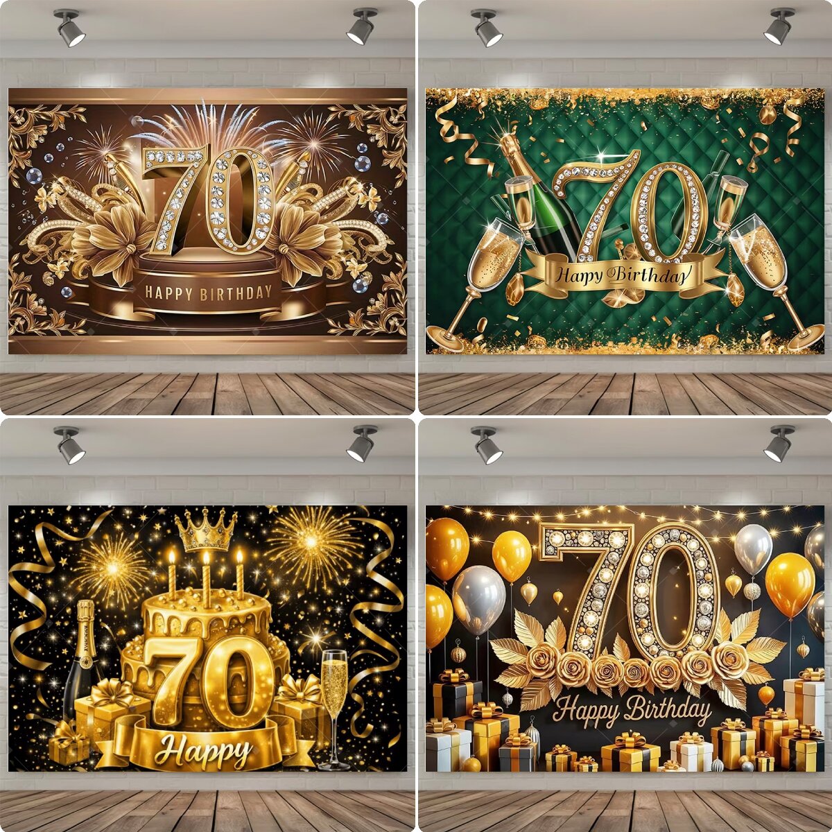 Sfondo per 70° Compleanno con  - Party Banner Gold recensione e prezzo
