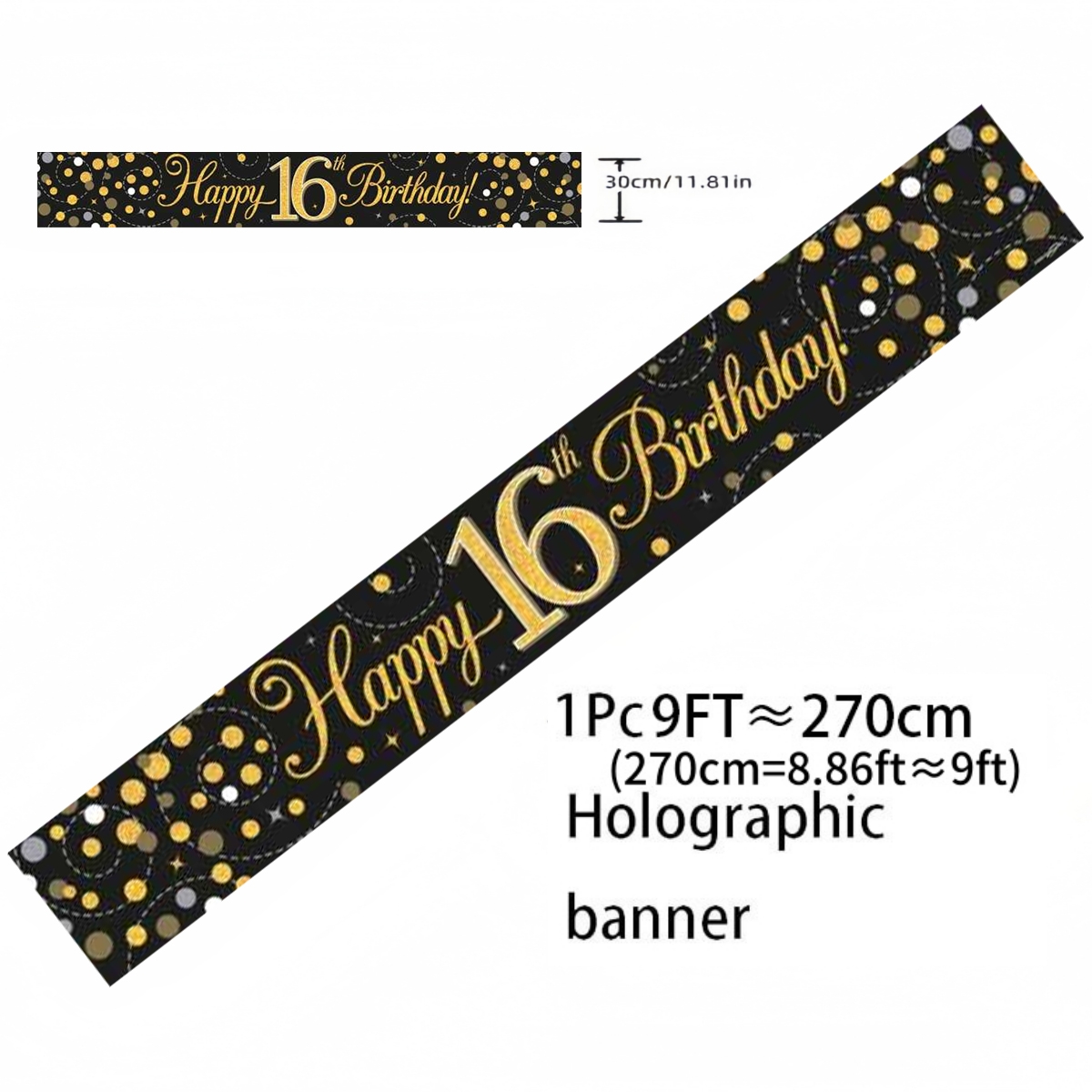Striscione Olografico Nero e O - Party Banner Gold recensione e prezzo